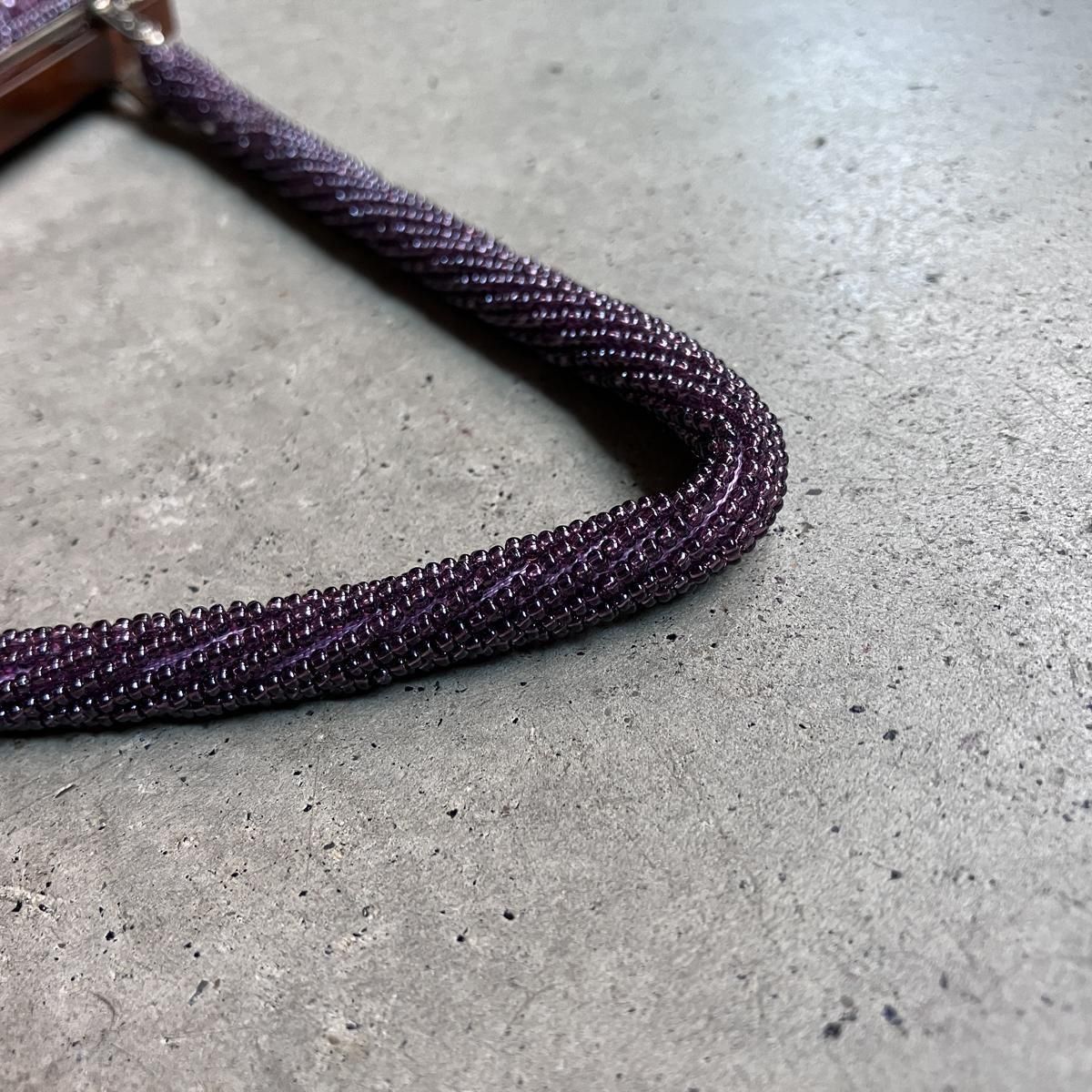 ơ եǥ ޥ顼 ӡХåVintage Flower Design Magenta Beads Bag