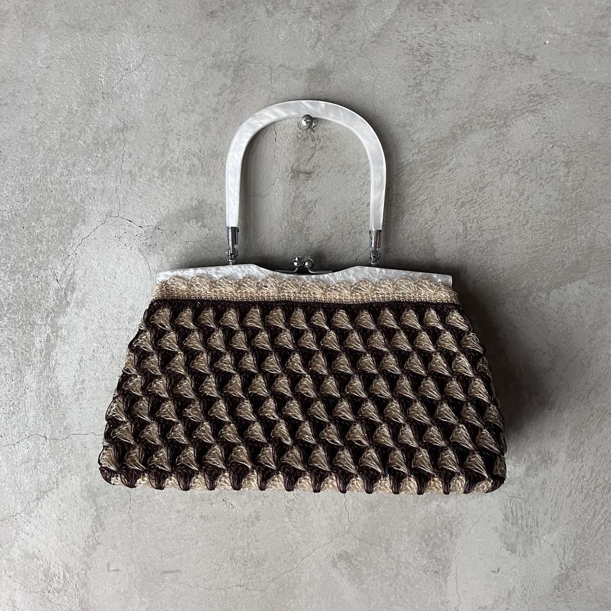 ơ Ԥ߹ ϥɥХå Vintage Crochet Knitted Hand Bag