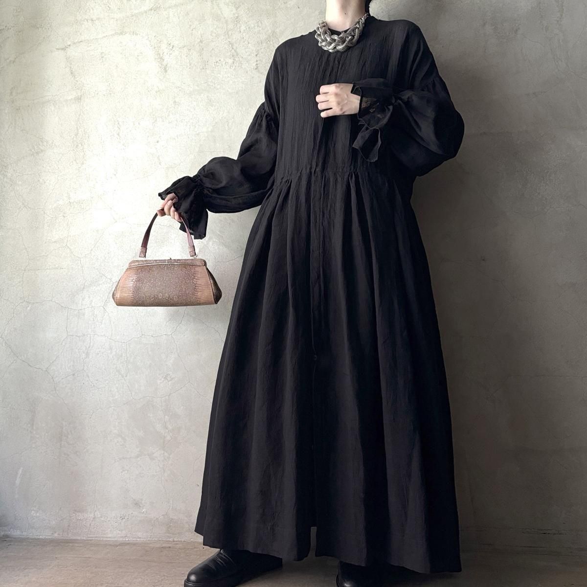 suzuki takayuki bishop-sleeve dress ʥ業 ӥåץ꡼ ɥ쥹Black 