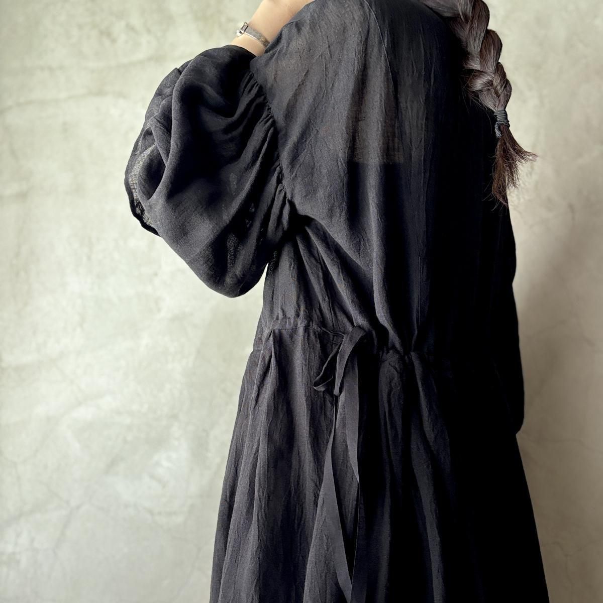 suzuki takayuki bishop-sleeve dress ʥ業 ӥåץ꡼ ɥ쥹Black 