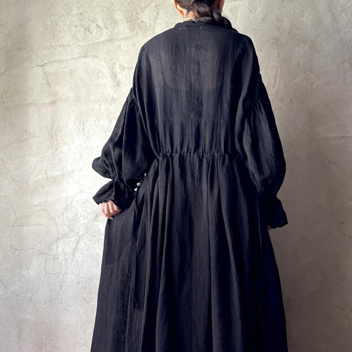 suzuki takayuki bishop-sleeve dress ʥ業 ӥåץ꡼ ɥ쥹Black 