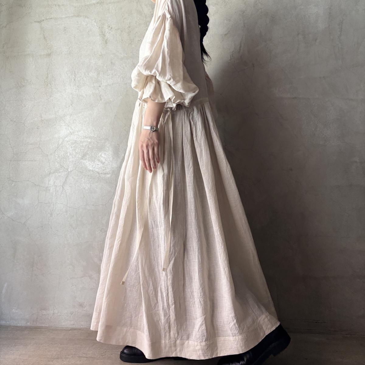 suzuki takayuki bishop-sleeve dress ʥ業 ӥåץ꡼ ɥ쥹Ivory 