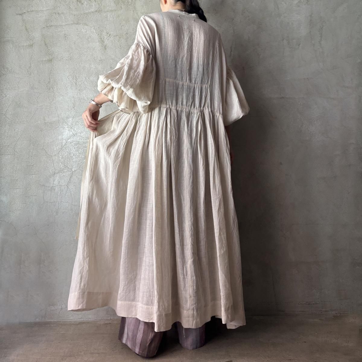 suzuki takayuki bishop-sleeve dress ʥ業 ӥåץ꡼ ɥ쥹Ivory 