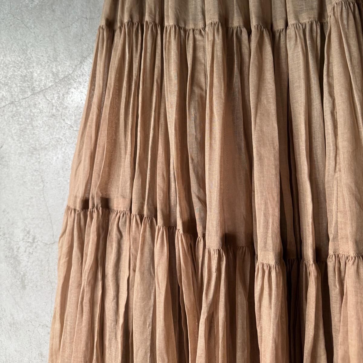 スカート suzuki takayuki tiered skirt suzuki takayuki tiered skirt - Pale Jute