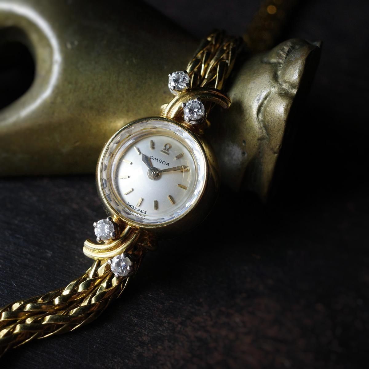 OMEGA（オメガ）18K金無垢ケース・ブレスレット ダイヤモンド4石