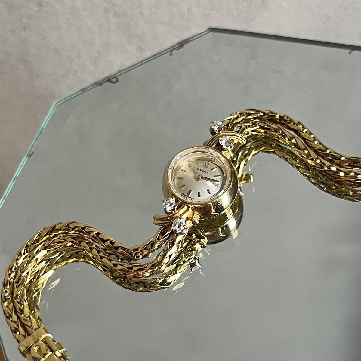 OMEGA（オメガ）18K金無垢ケース・ブレスレット ダイヤモンド4石