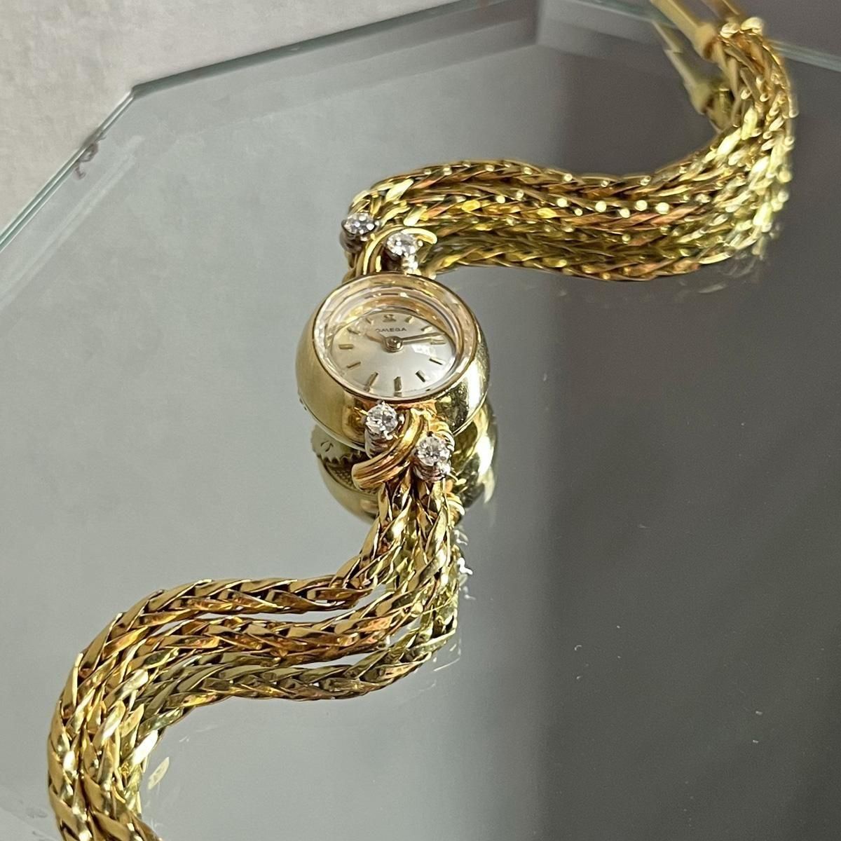 OMEGA（オメガ）18K金無垢ケース・ブレスレット ダイヤモンド4石