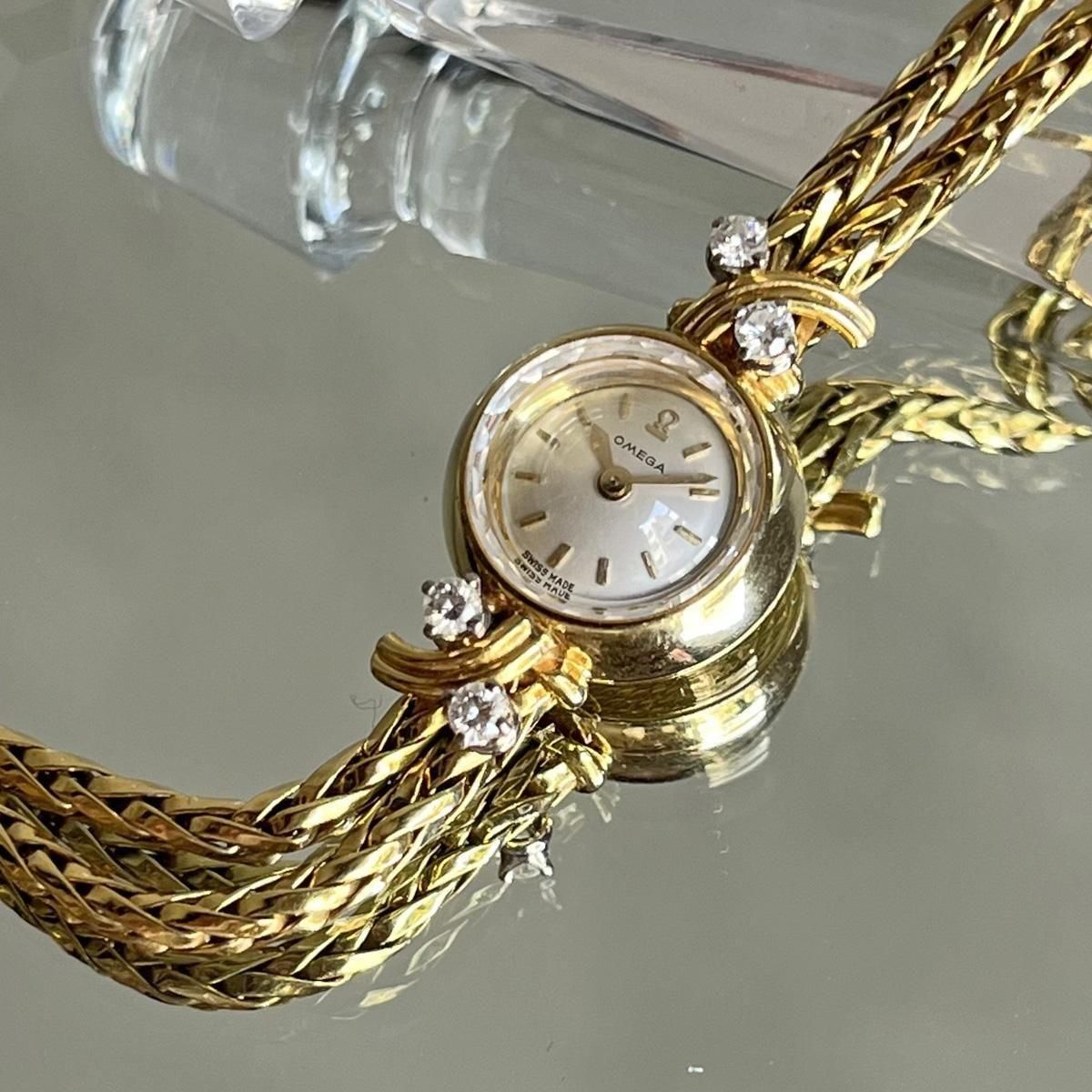 OMEGA（オメガ）18K金無垢ケース・ブレスレット ダイヤモンド4石