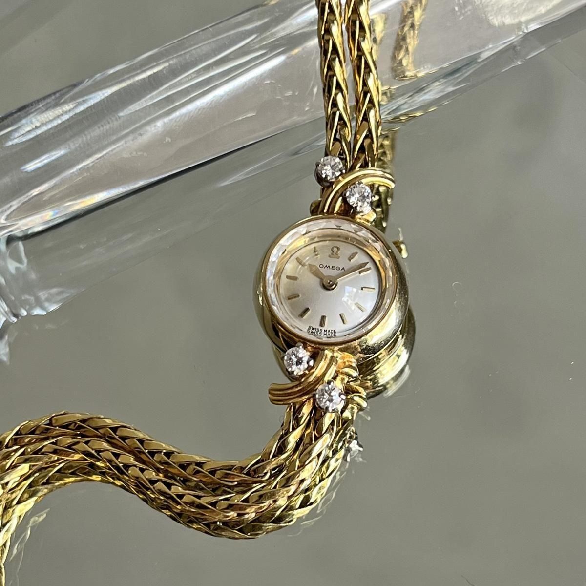 OMEGA（オメガ）18K金無垢ケース・ブレスレット ダイヤモンド4石