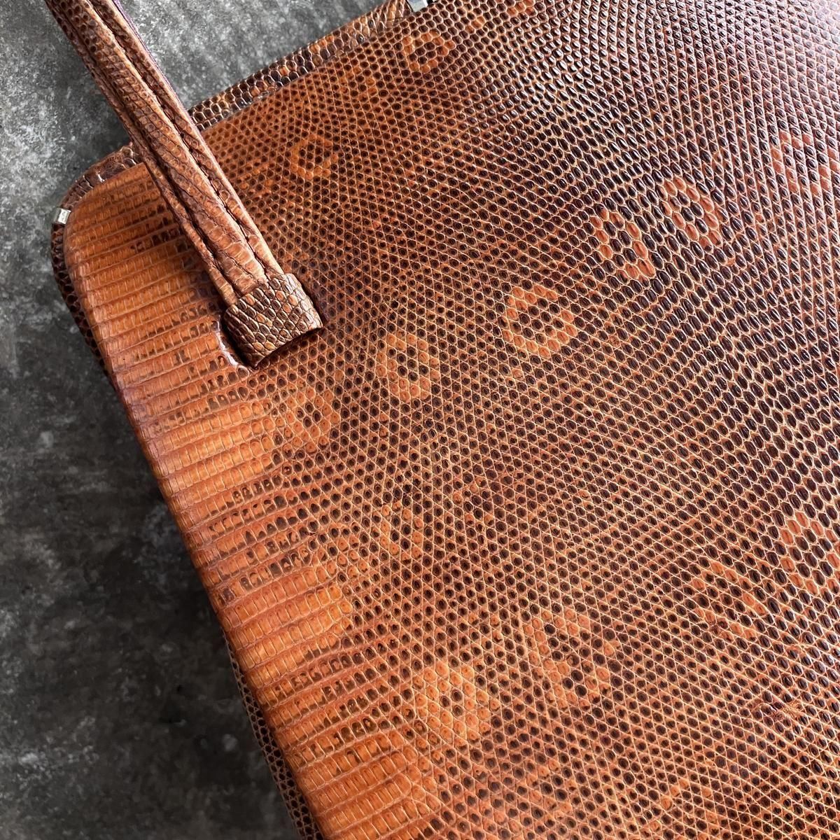 ơ 󥸥֥饦 󥰥ޡꥶ ϥɥХåVintage Lizard Leather Hand Bag