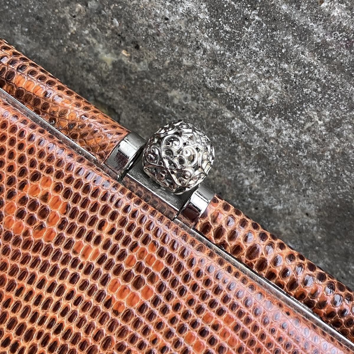 ơ 󥸥֥饦 󥰥ޡꥶ ϥɥХåVintage Lizard Leather Hand Bag