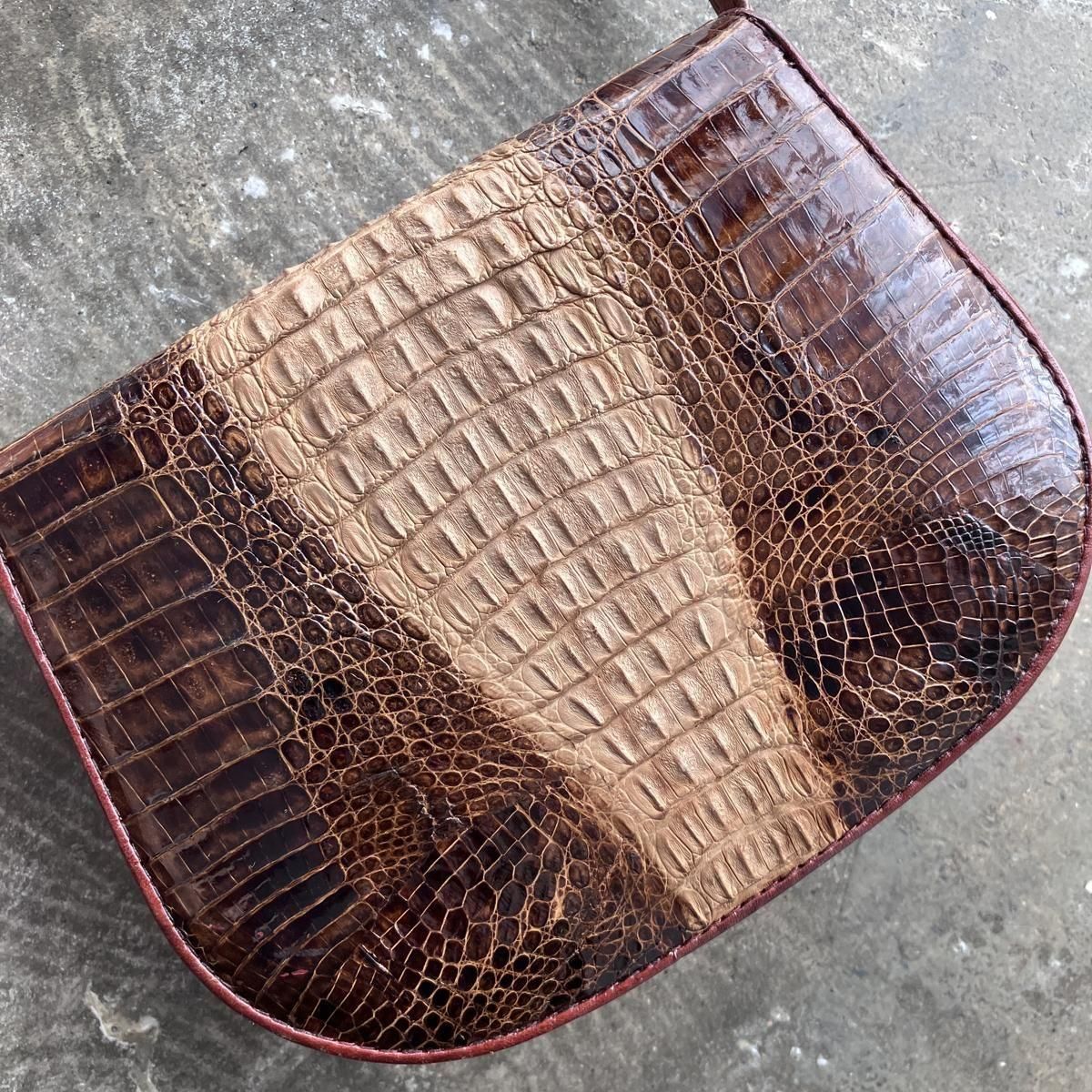 ơ ޥ 2way ХåVintage Caiman Leather Bag