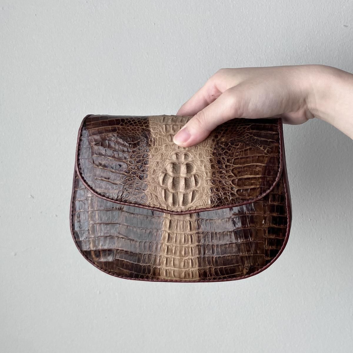 ơ ޥ 2way ХåVintage Caiman Leather Bag