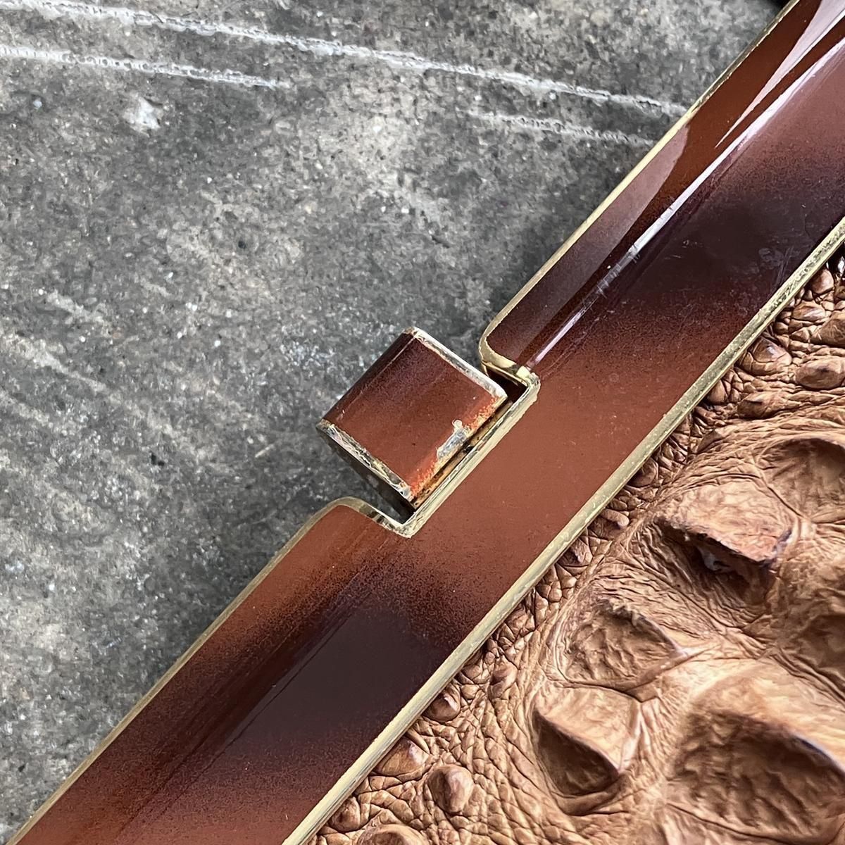 ơ ޥ ϥɥХåVintage Caiman Leather Hand Bag