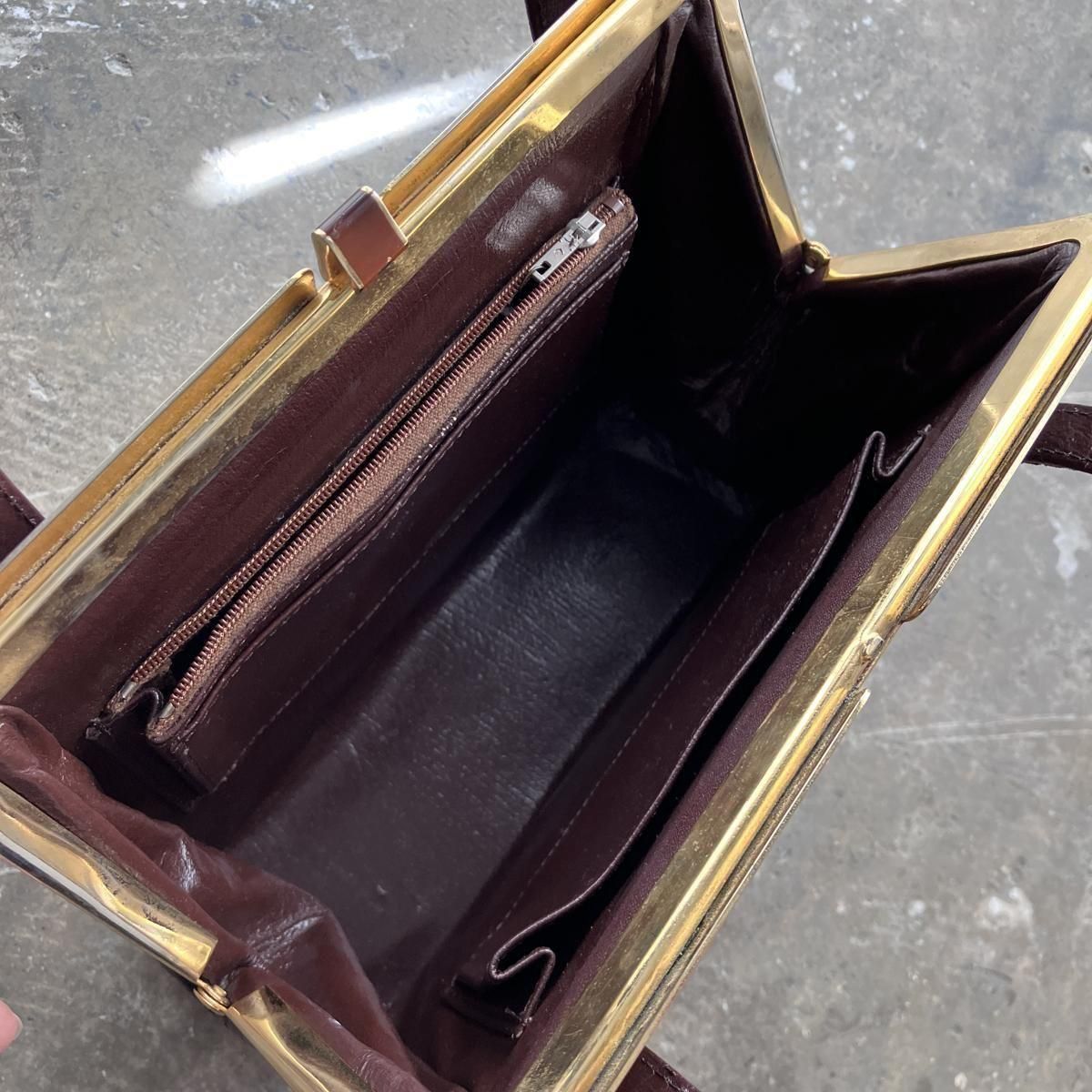 ơ ޥ ϥɥХåVintage Caiman Leather Hand Bag