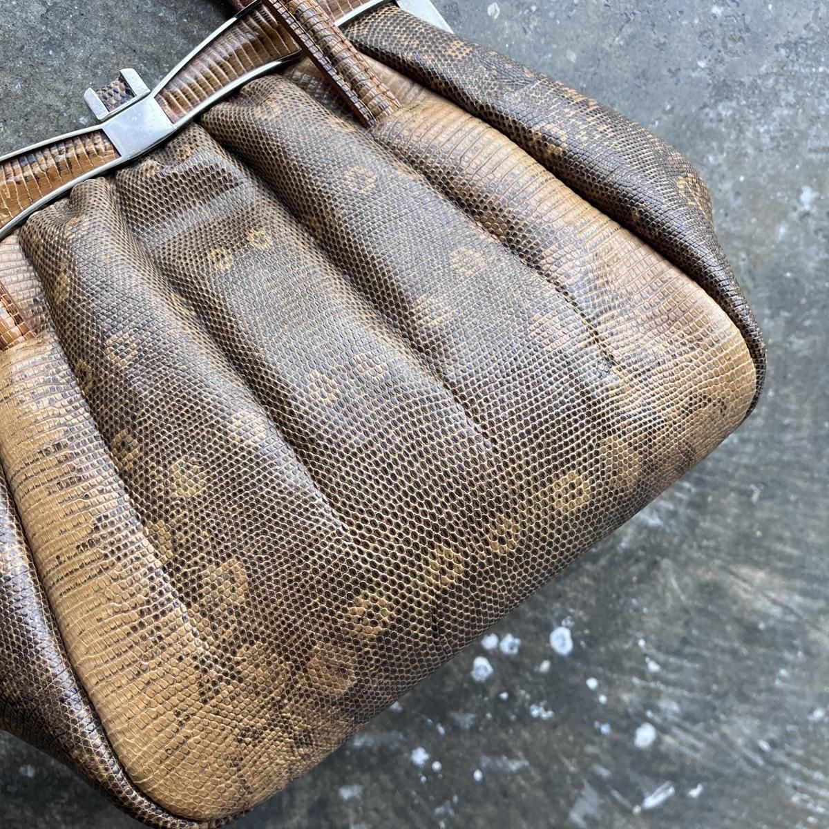 ơ ֥饦 󥰥ޡꥶ ϥɥХåVintage Lizard Leather Hand Bag