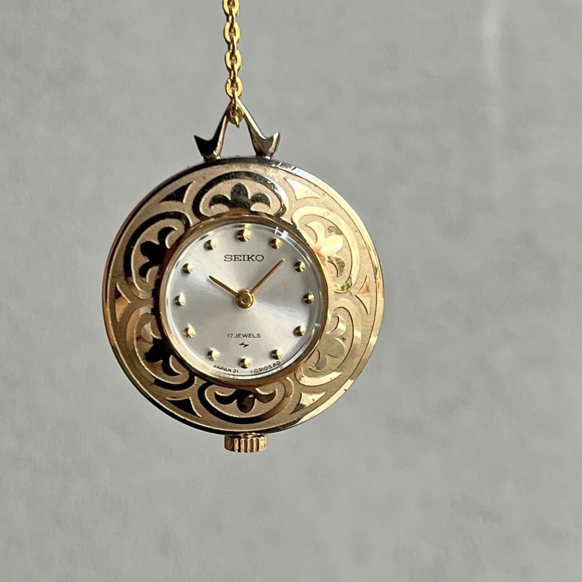 SEIKO PENDANT WATCH（セイコー ペンダントウォッチ）唐草模様 GOLD