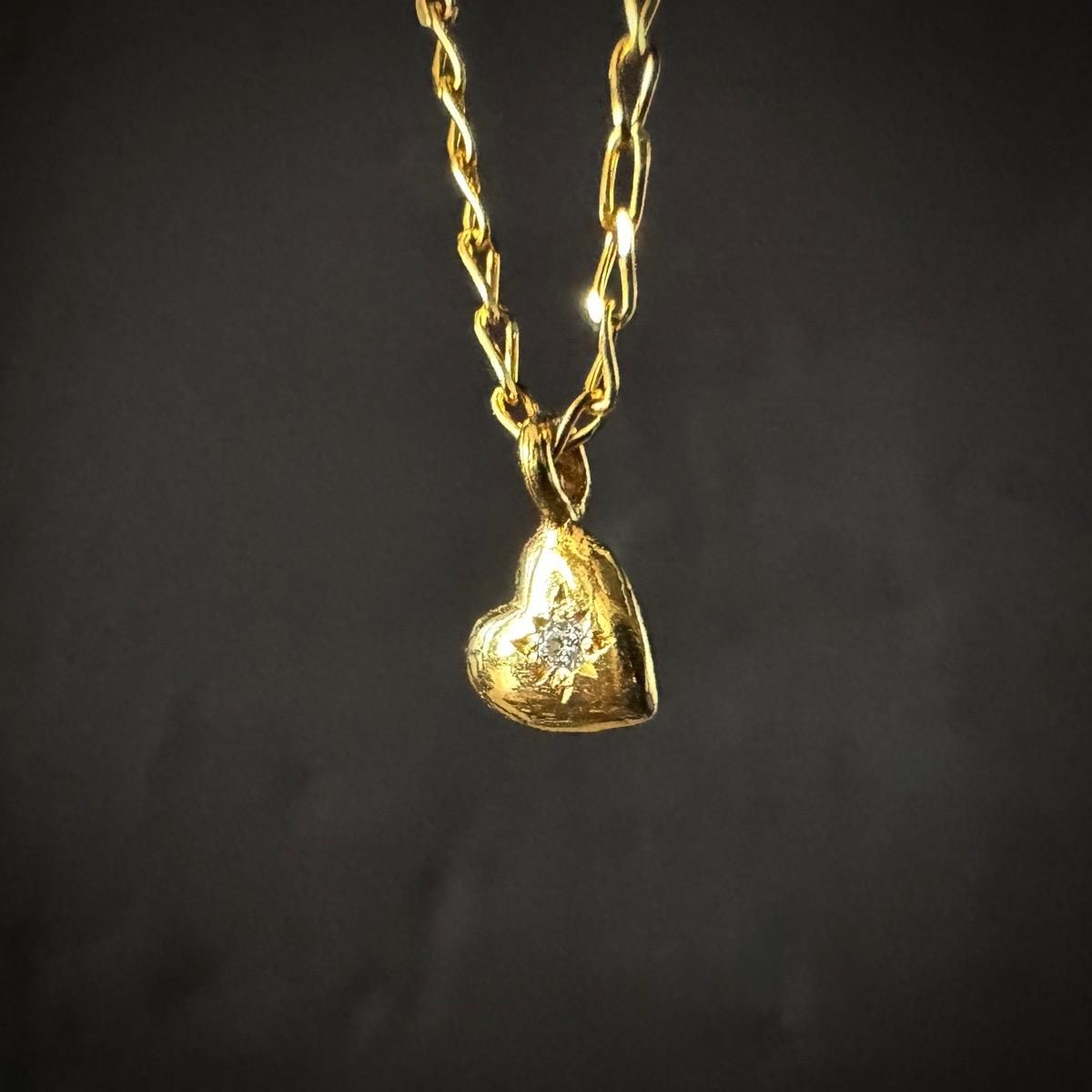 <img class='new_mark_img1' src='https://img.shop-pro.jp/img/new/icons13.gif' style='border:none;display:inline;margin:0px;padding:0px;width:auto;' />momocreatura Tiny Heart Necklace Gold  Diamondʥ⥯ꥢ ϡ ͥå쥹 ɡߥ 