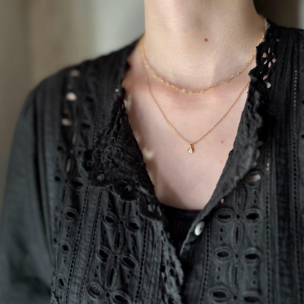 <img class='new_mark_img1' src='https://img.shop-pro.jp/img/new/icons13.gif' style='border:none;display:inline;margin:0px;padding:0px;width:auto;' />momocreatura Tiny Heart Necklace Gold  Diamondʥ⥯ꥢ ϡ ͥå쥹 ɡߥ 