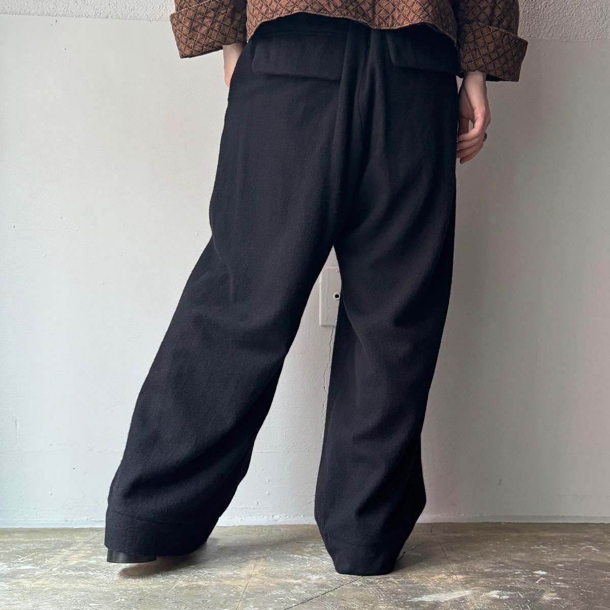 <img class='new_mark_img1' src='https://img.shop-pro.jp/img/new/icons13.gif' style='border:none;display:inline;margin:0px;padding:0px;width:auto;' />suzuki takayuki fulling wide-straight pantsʥ業 ե 磻ɥȥ졼ȥѥġ  / Black