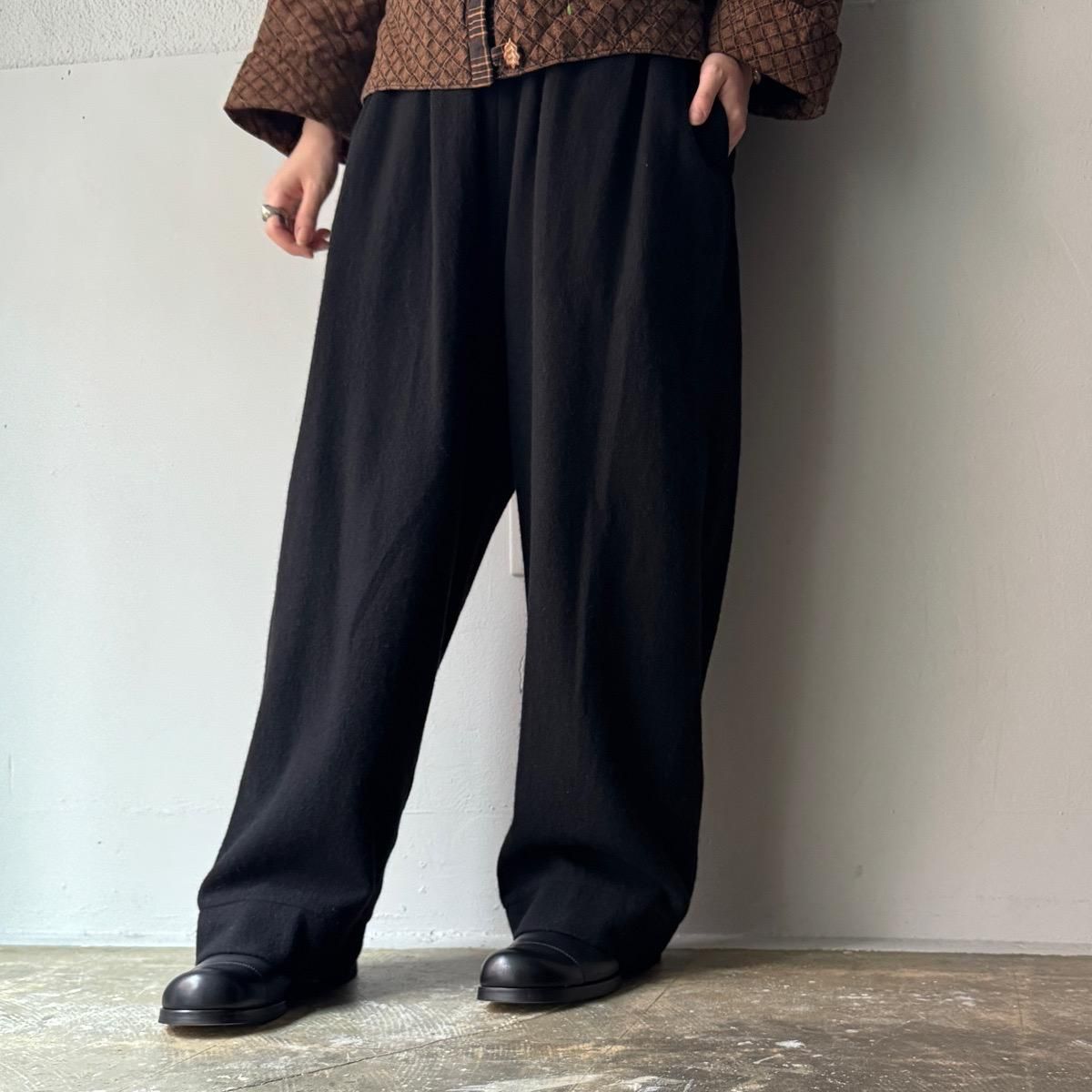 <img class='new_mark_img1' src='https://img.shop-pro.jp/img/new/icons13.gif' style='border:none;display:inline;margin:0px;padding:0px;width:auto;' />suzuki takayuki fulling wide-straight pantsʥ業 ե 磻ɥȥ졼ȥѥġ  / Black
