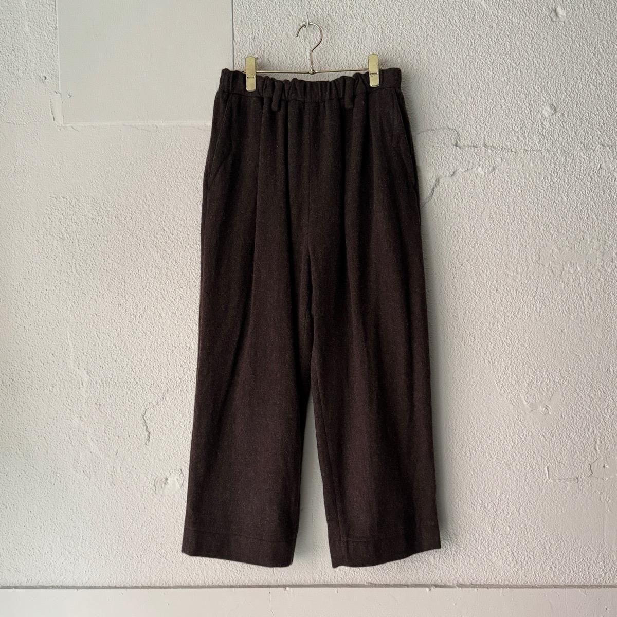 <img class='new_mark_img1' src='https://img.shop-pro.jp/img/new/icons13.gif' style='border:none;display:inline;margin:0px;padding:0px;width:auto;' />suzuki takayuki fulling wide-straight pantsʥ業 ե 磻ɥȥ졼ȥѥġ  / dark walnut