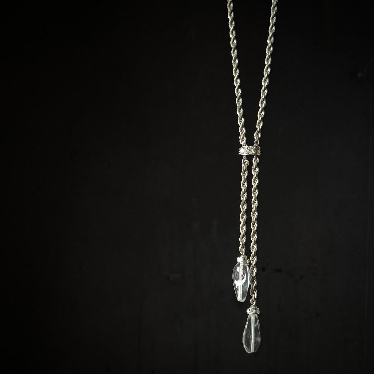 アールデコ フランス ガラス メタル ネックレス（Art Deco French