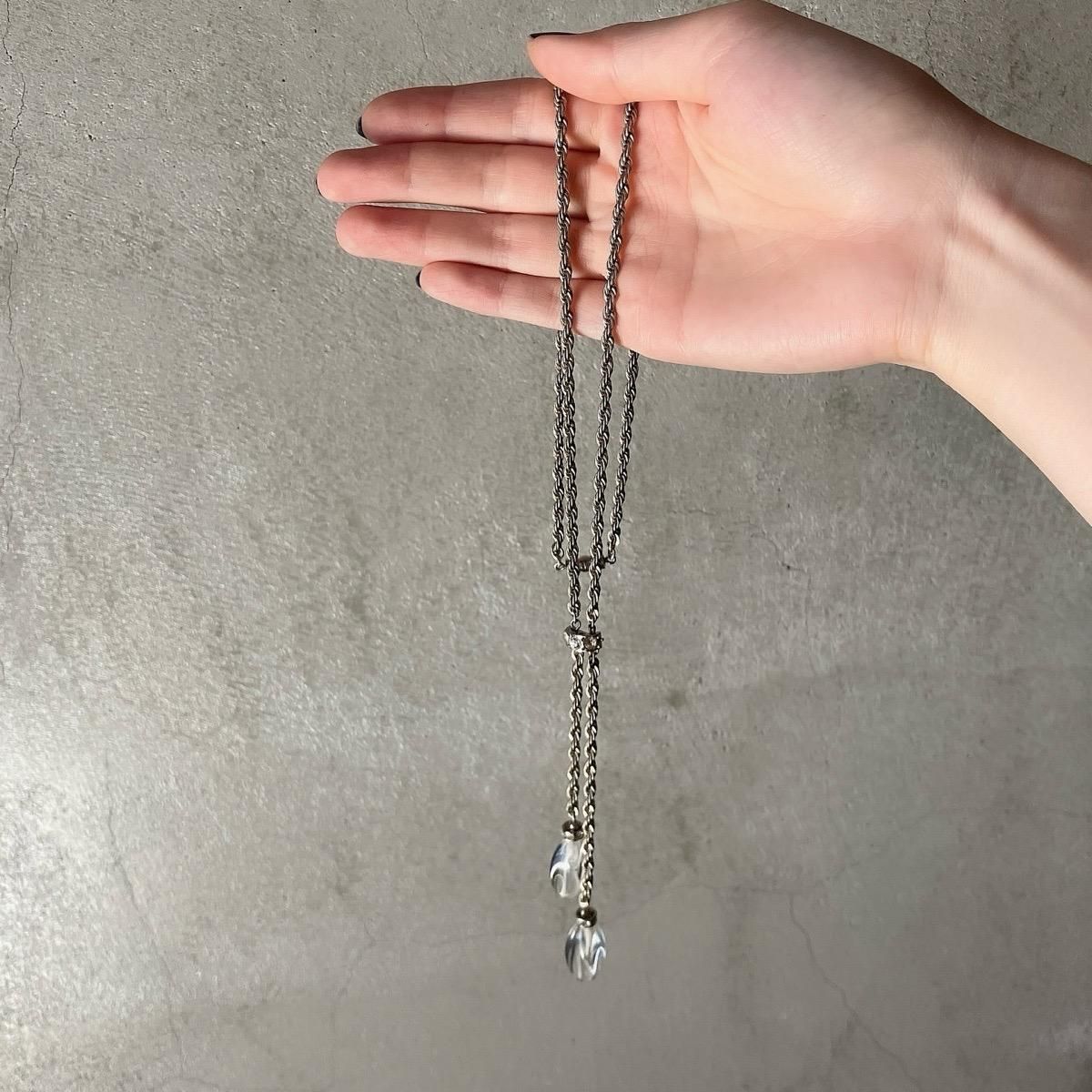 アールデコ フランス ガラス メタル ネックレス（Art Deco French