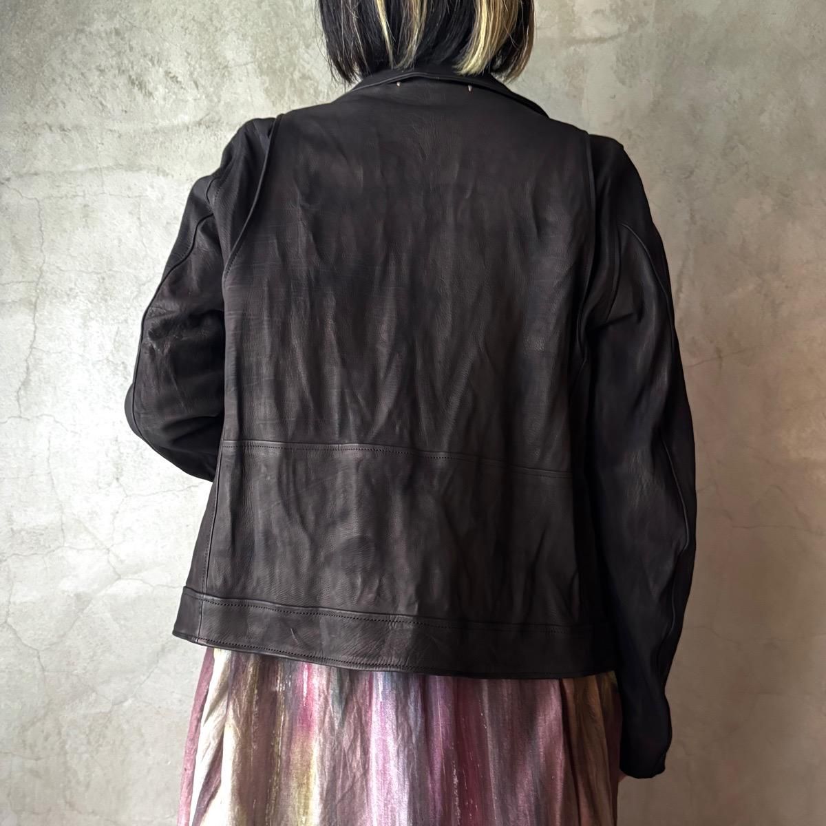 <img class='new_mark_img1' src='https://img.shop-pro.jp/img/new/icons13.gif' style='border:none;display:inline;margin:0px;padding:0px;width:auto;' />suzuki takayuki leather moto jacketʥ業 쥶 ȥ㥱åȡblack