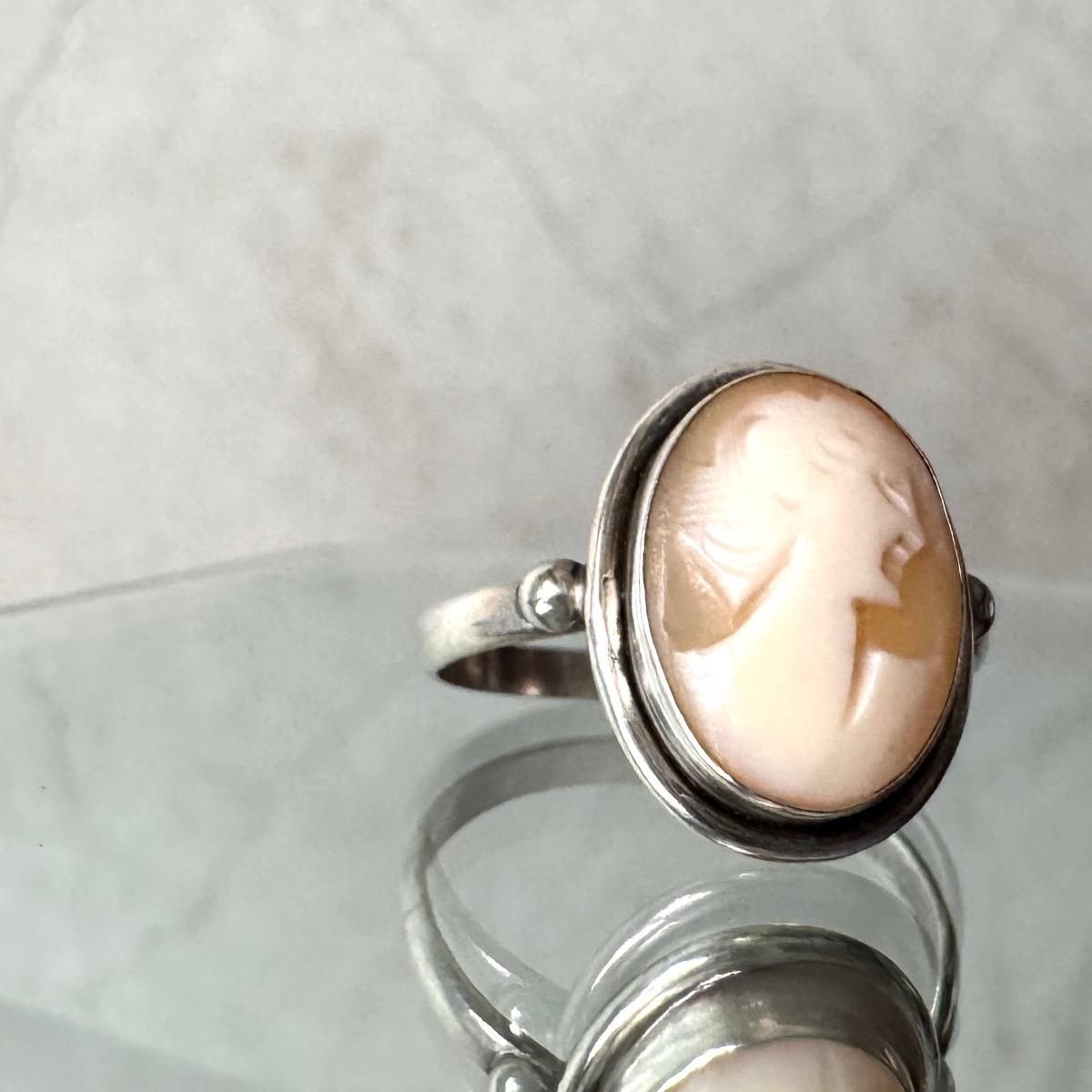 1930年代 イタリア シルバー カメオ リング（Silver Cameo Ring
