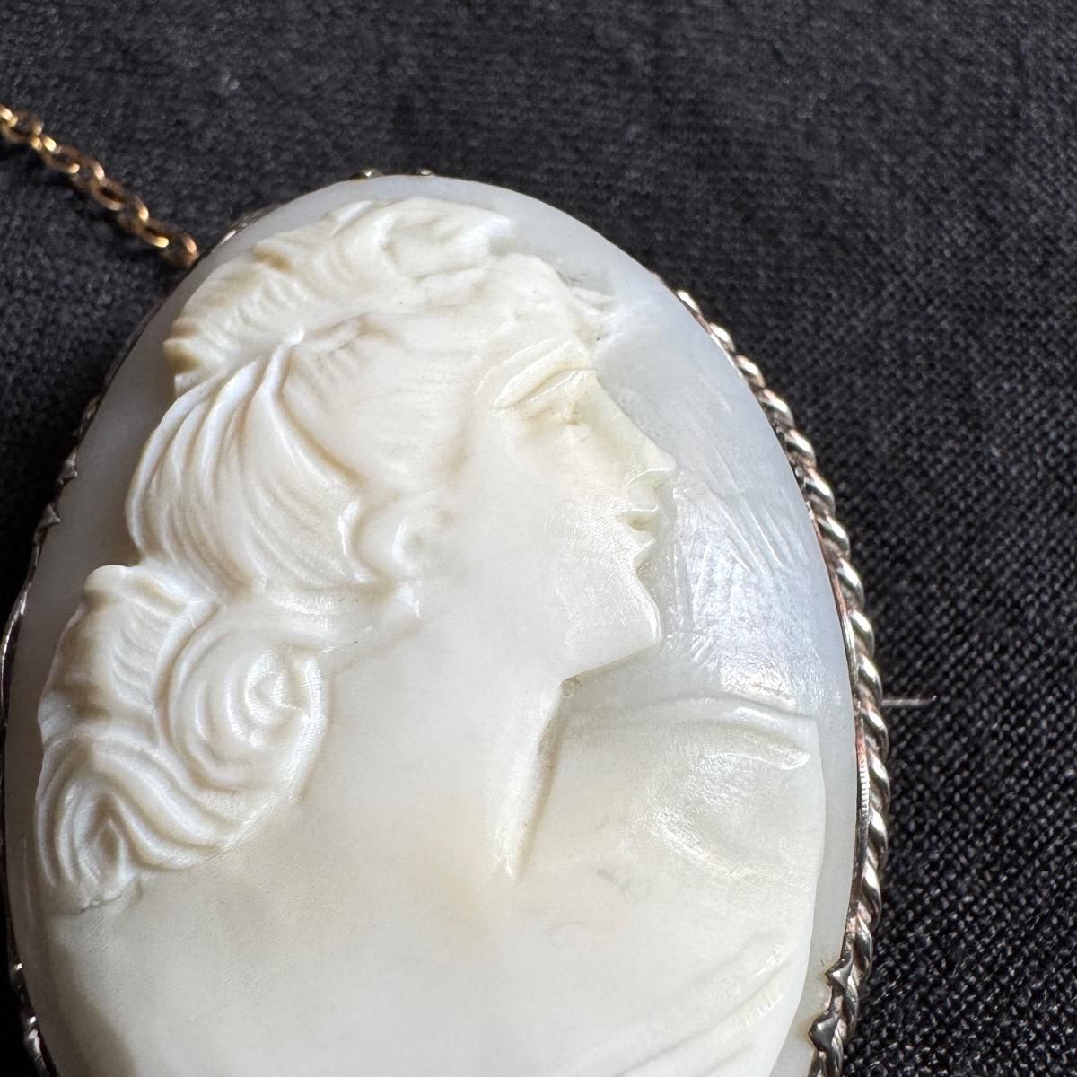 1900-10ǯ С 륫ᥪ ֥Silver Shell Cameo Brooch