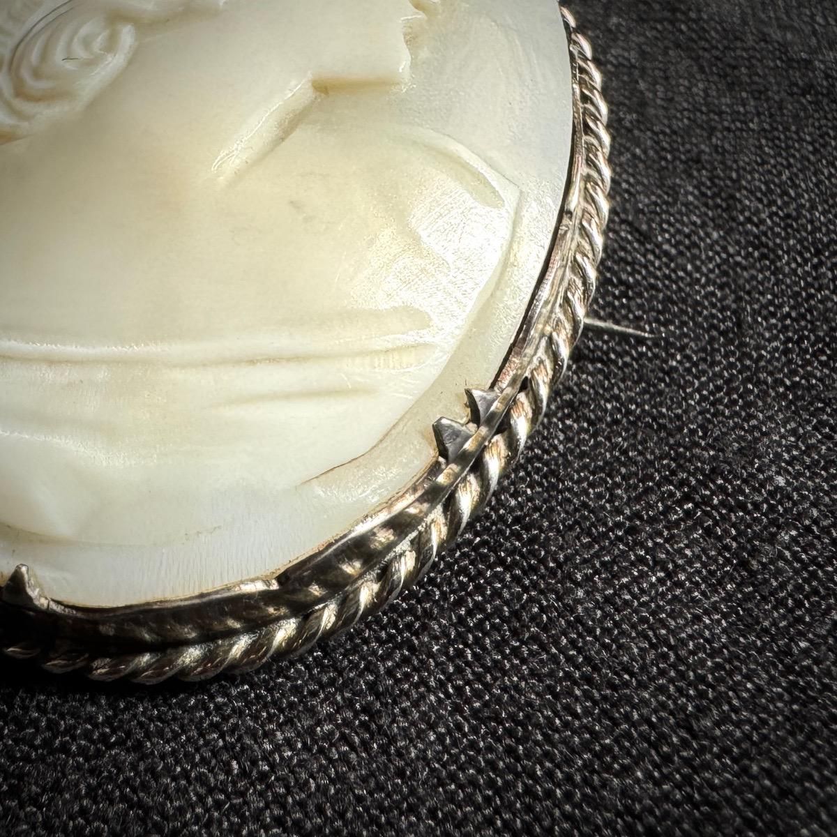 1900-10ǯ С 륫ᥪ ֥Silver Shell Cameo Brooch