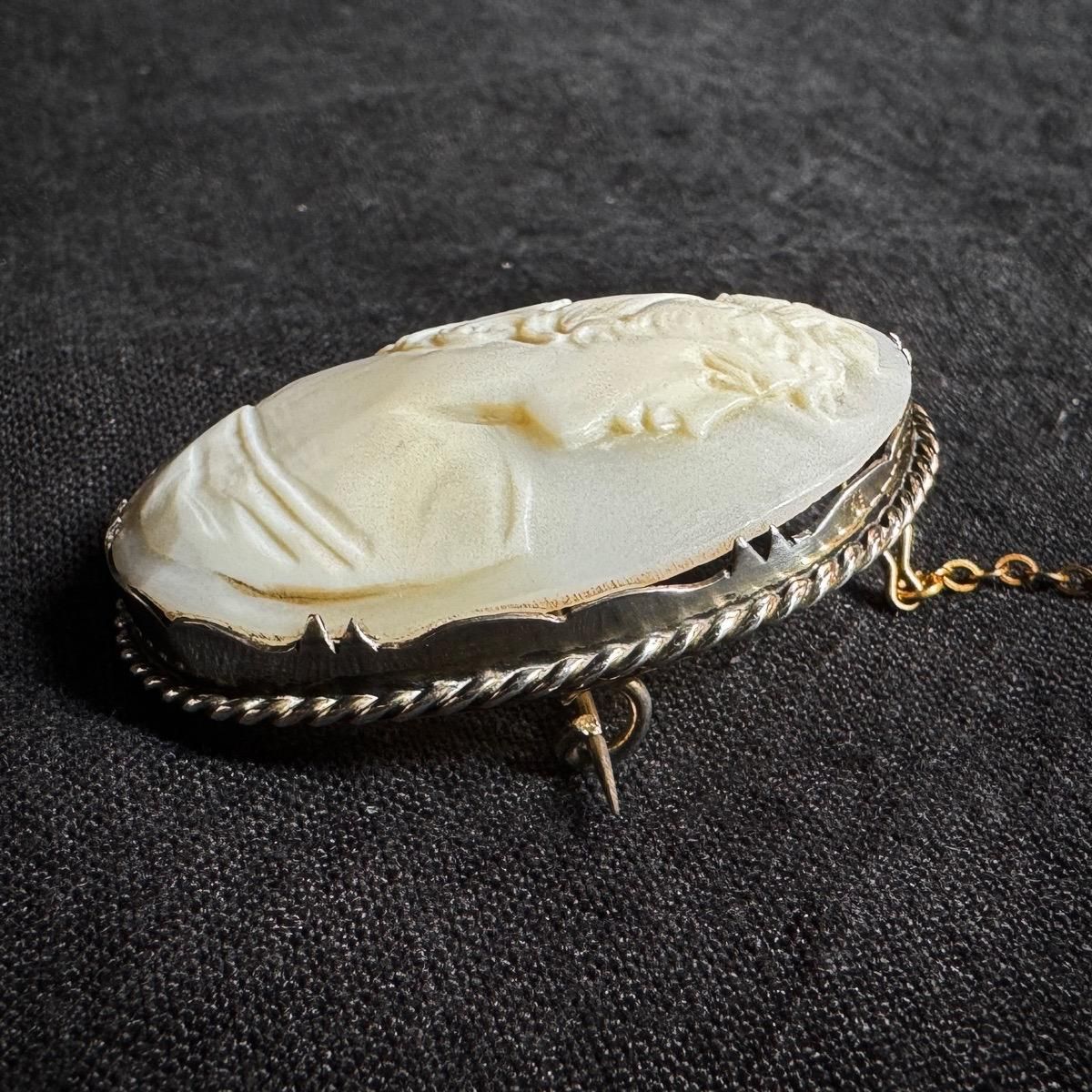 1900-10ǯ С 륫ᥪ ֥Silver Shell Cameo Brooch