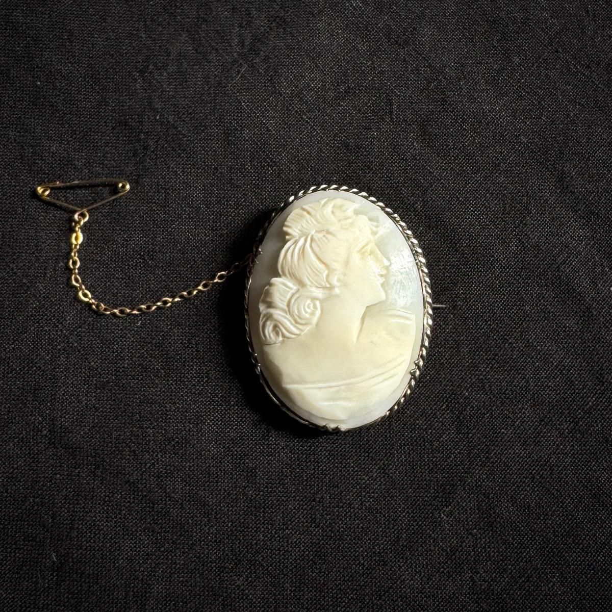 1900-10ǯ С 륫ᥪ ֥Silver Shell Cameo Brooch