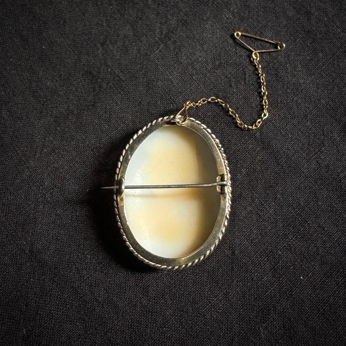 1900-10ǯ С 륫ᥪ ֥Silver Shell Cameo Brooch