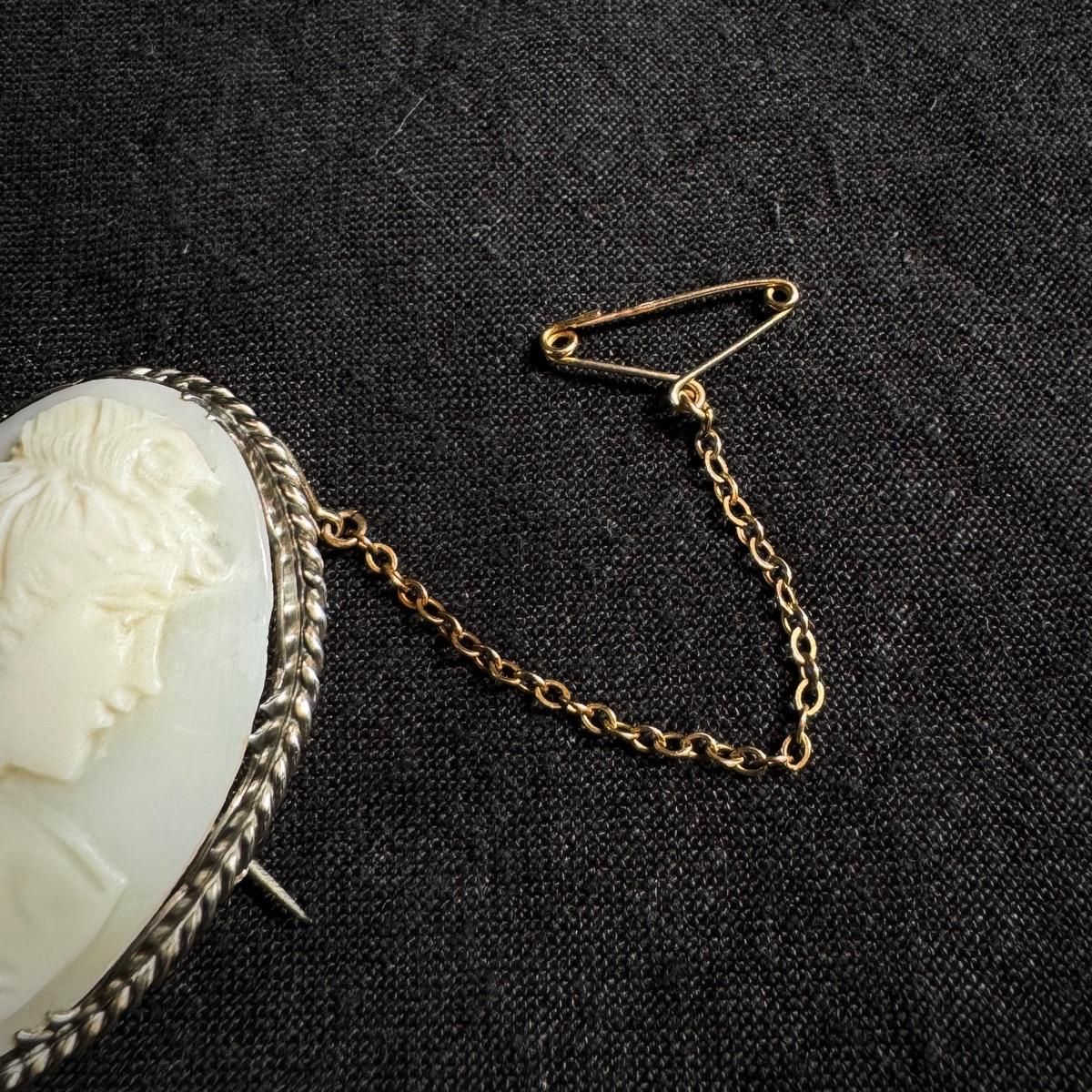 1900-10ǯ С 륫ᥪ ֥Silver Shell Cameo Brooch