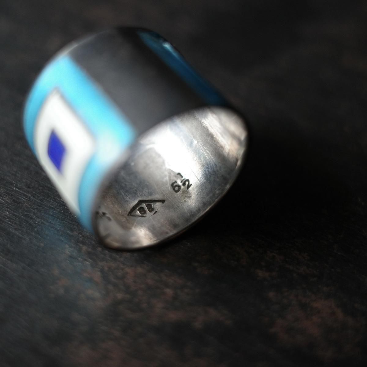 <img class='new_mark_img1' src='https://img.shop-pro.jp/img/new/icons13.gif' style='border:none;display:inline;margin:0px;padding:0px;width:auto;' />С ֥롼 ʥ 󥰡Vintage Silver Blue Enamel Ring