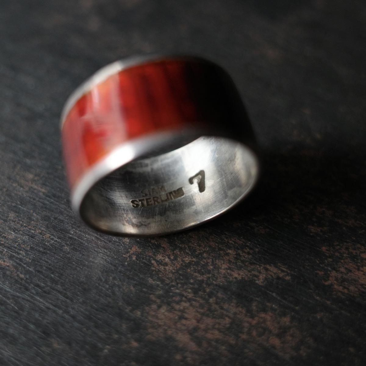 <img class='new_mark_img1' src='https://img.shop-pro.jp/img/new/icons13.gif' style='border:none;display:inline;margin:0px;padding:0px;width:auto;' />С å ʥ 󥰡Vintage Silver Red Enamel Ring