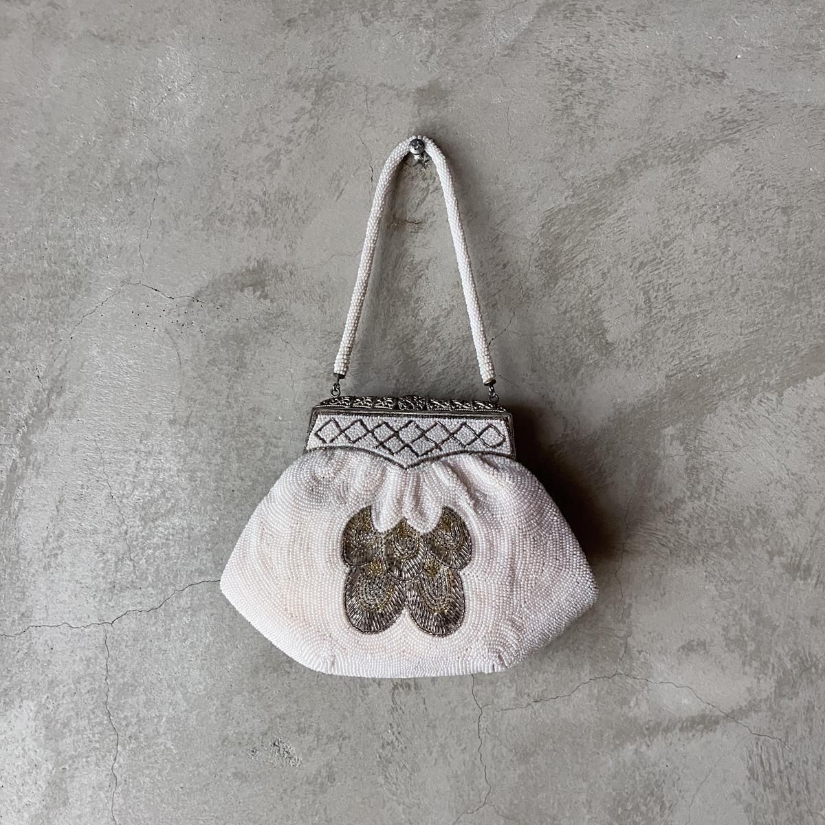 J*様 ビーズバッグ パーティーバッグ ヴィンテージバッグ アンティークビーズ ヴィンテージ フェザーデザイン ビーズバッグ（Vintage Feather