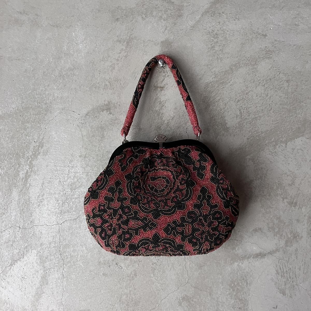 ヴィンテージ 花菱模様 ビーズバッグ（Vintage Beads Bag）- JeJe
