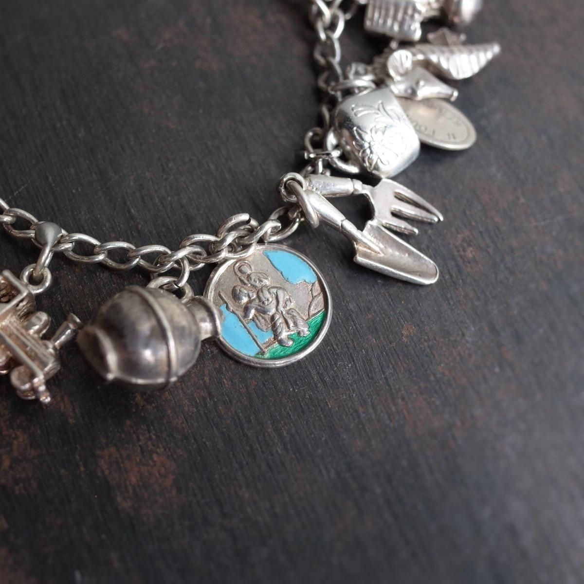 チャームブレスレット SILVER925 Vintage シルバー チャーム ブレスレット（Vintage Silver Charm Bracelet