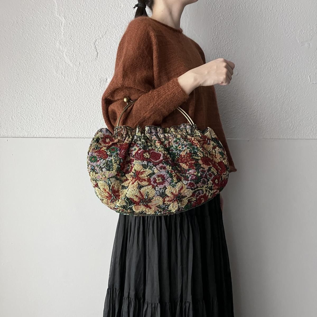 <img class='new_mark_img1' src='https://img.shop-pro.jp/img/new/icons13.gif' style='border:none;display:inline;margin:0px;padding:0px;width:auto;' />ơ ֥󿥤 ӡɽХåVintage Gobelin Weave Beads Embroidery Bag