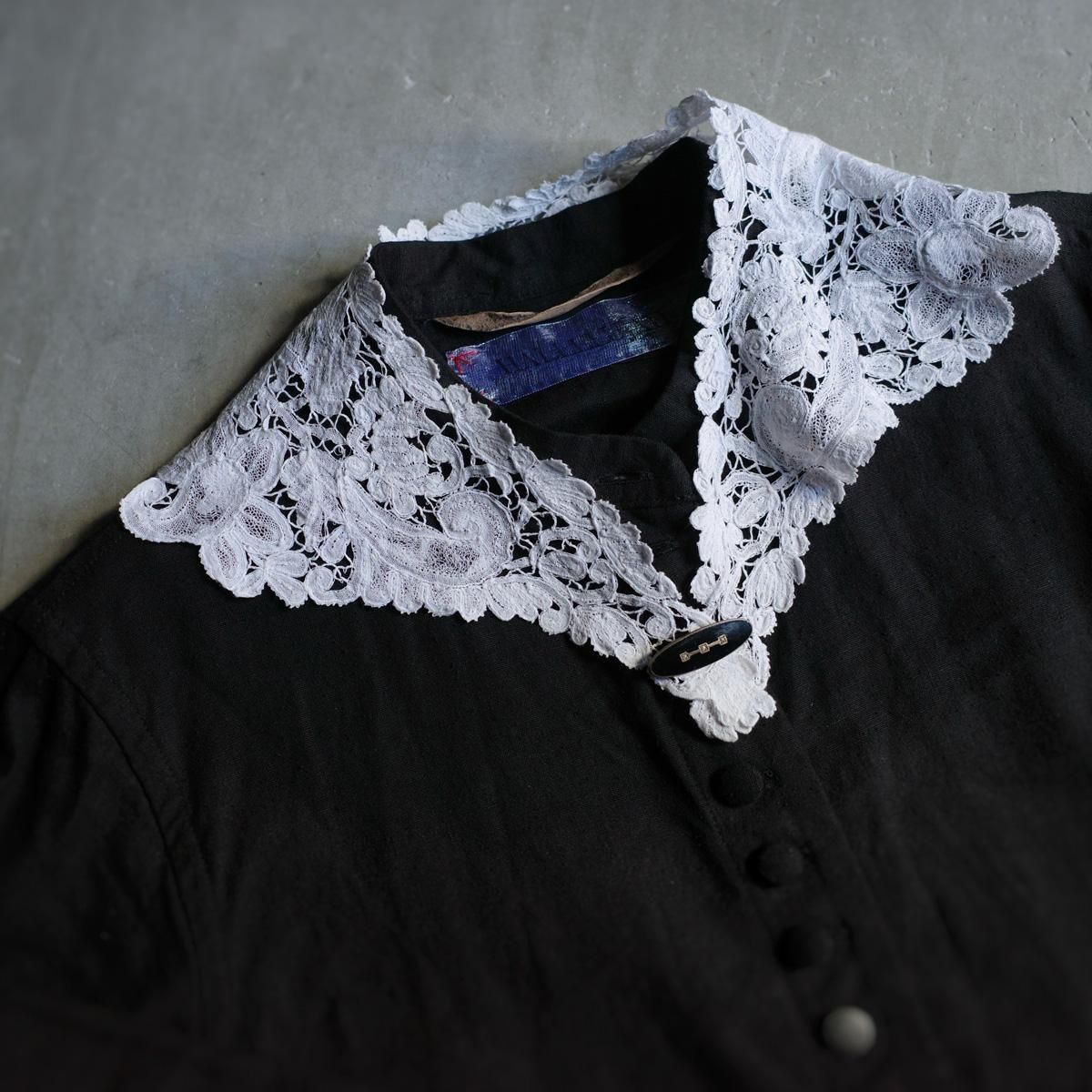 curios tokyoアンティークレース　羽織　ヴィンテージ ナイトジャケット アンティーク レース つけ襟（Antique Lace Collar）- JeJe PIANO