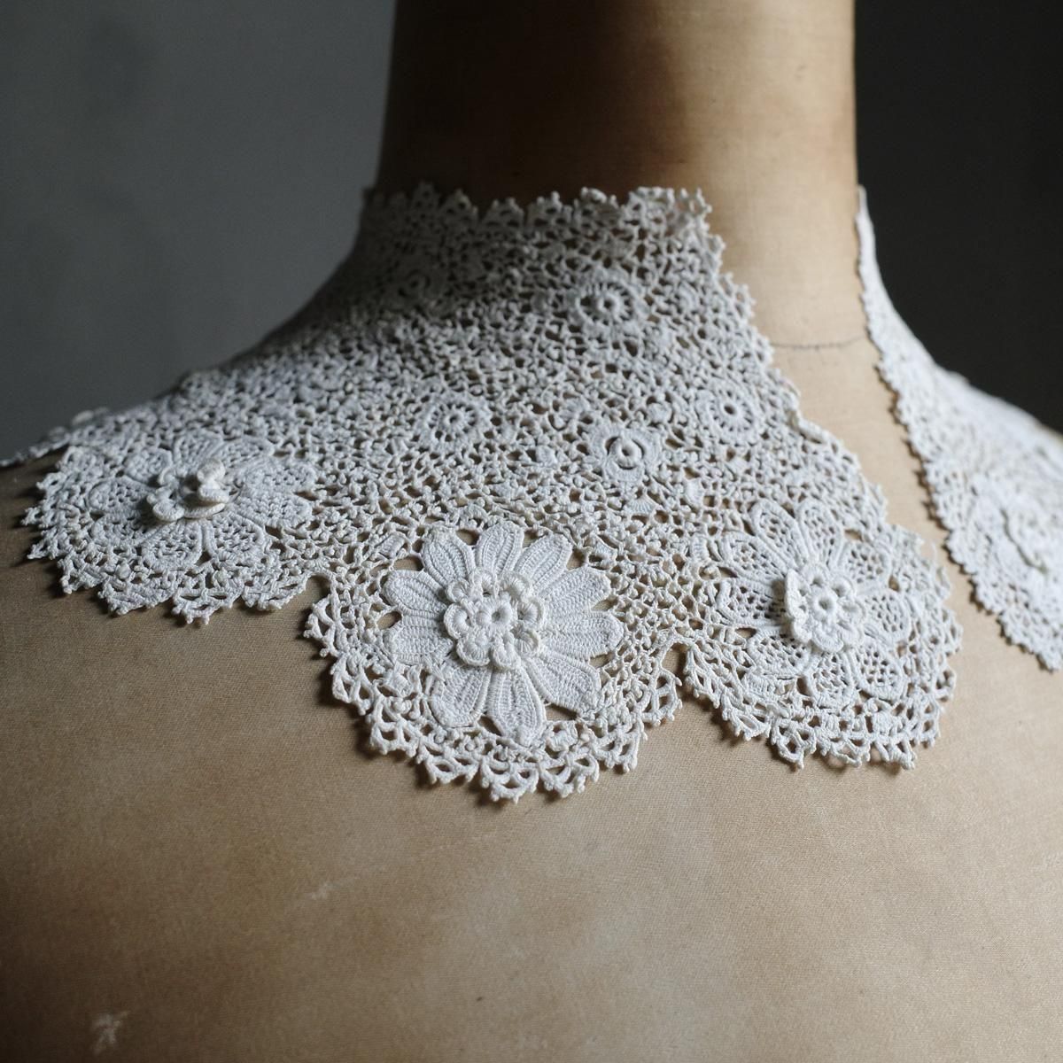 アンティーク アイリッシュクロッシェ レース つけ襟（Antique Lace