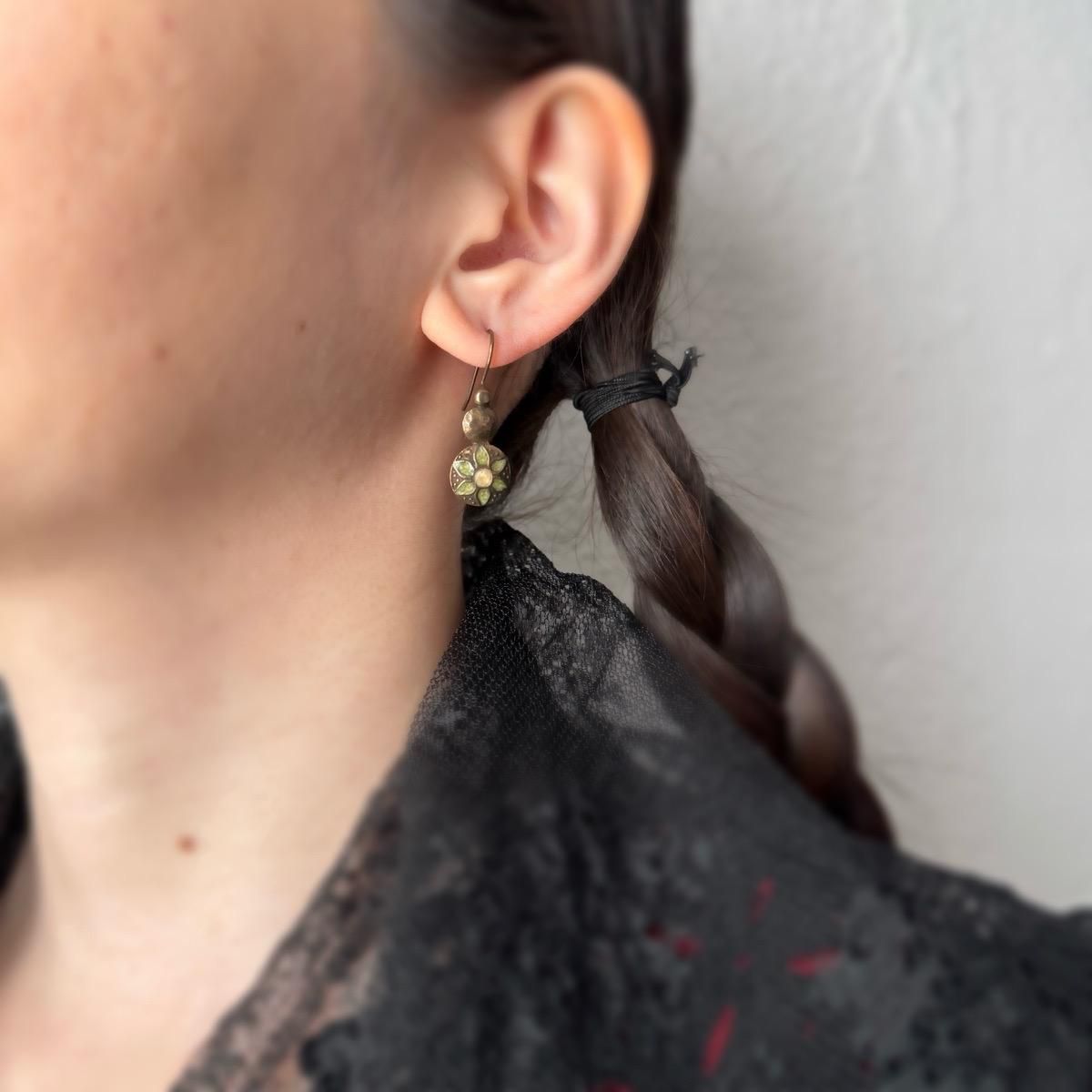 <img class='new_mark_img1' src='https://img.shop-pro.jp/img/new/icons13.gif' style='border:none;display:inline;margin:0px;padding:0px;width:auto;' />1970-80ǯ ᥿ ʥ ե ֥륵ԥMetal Enamel EarringsDead Stock