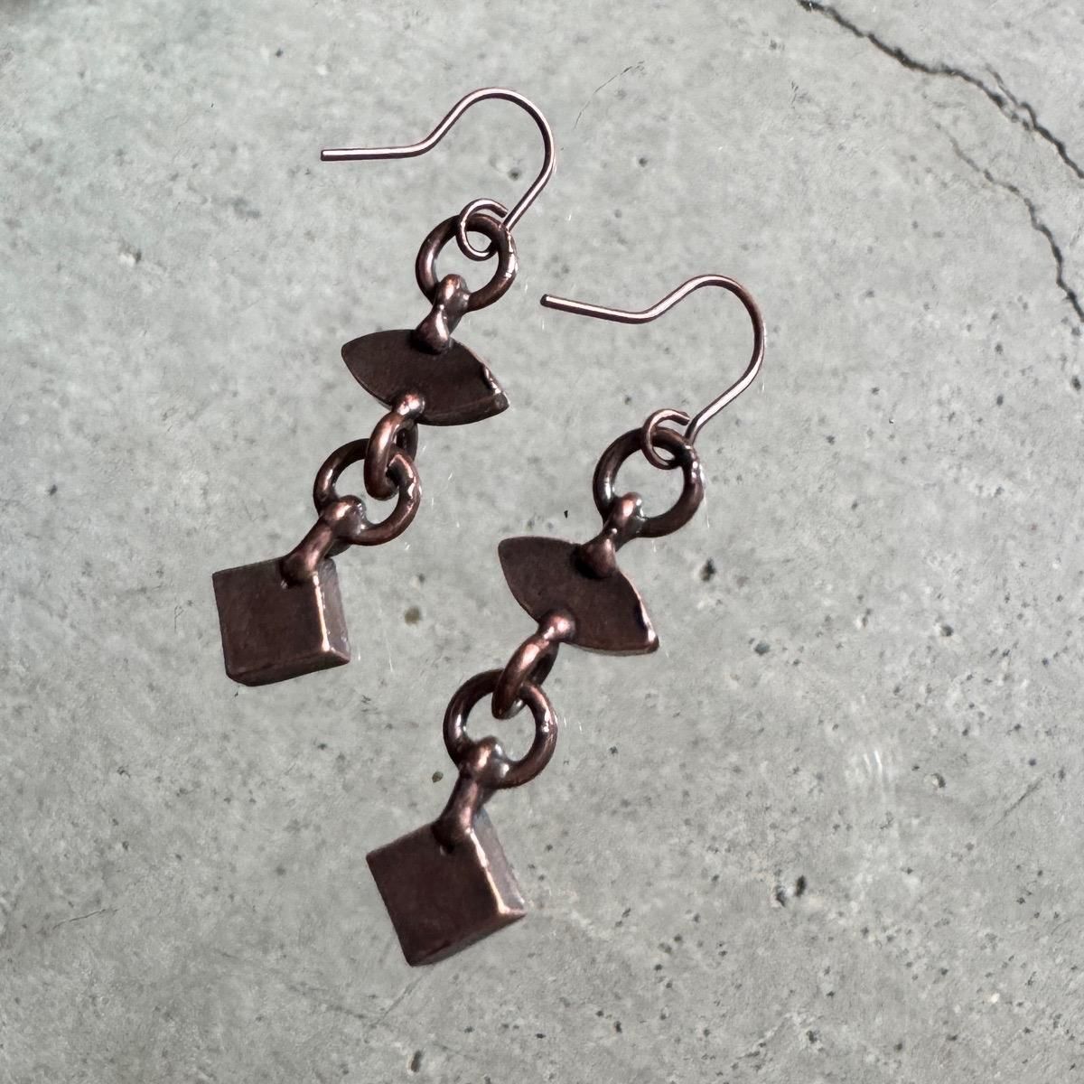 <img class='new_mark_img1' src='https://img.shop-pro.jp/img/new/icons13.gif' style='border:none;display:inline;margin:0px;padding:0px;width:auto;' />1970-80ǯ ᥿ ֥ ʥ ޡߥ ԥMetal Bronze Enamel EarringsDead Stock