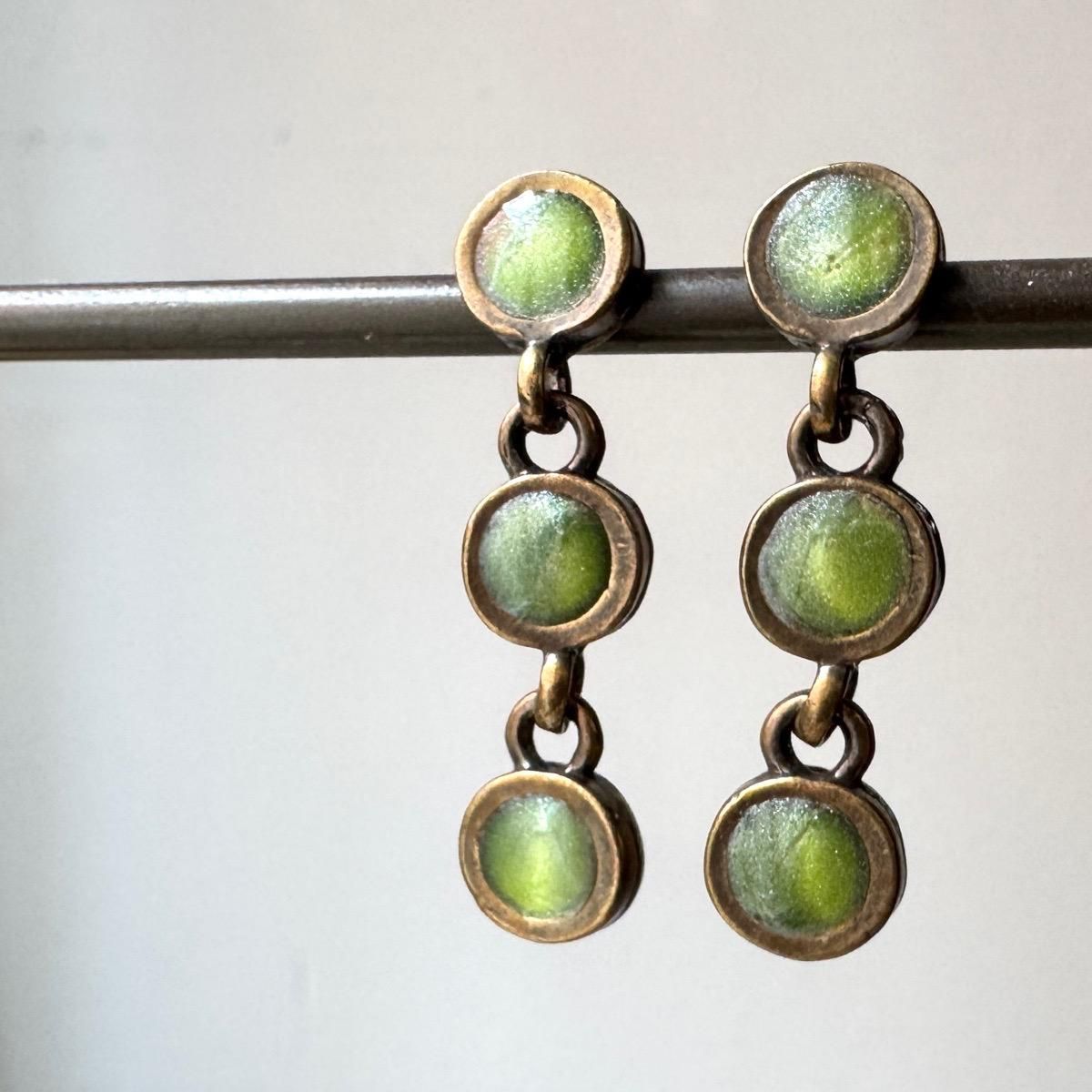 <img class='new_mark_img1' src='https://img.shop-pro.jp/img/new/icons13.gif' style='border:none;display:inline;margin:0px;padding:0px;width:auto;' />1970-80ǯ ֥ ʥ ꡼ 󥰥ԥBronze Enamel EarringsDead Stock