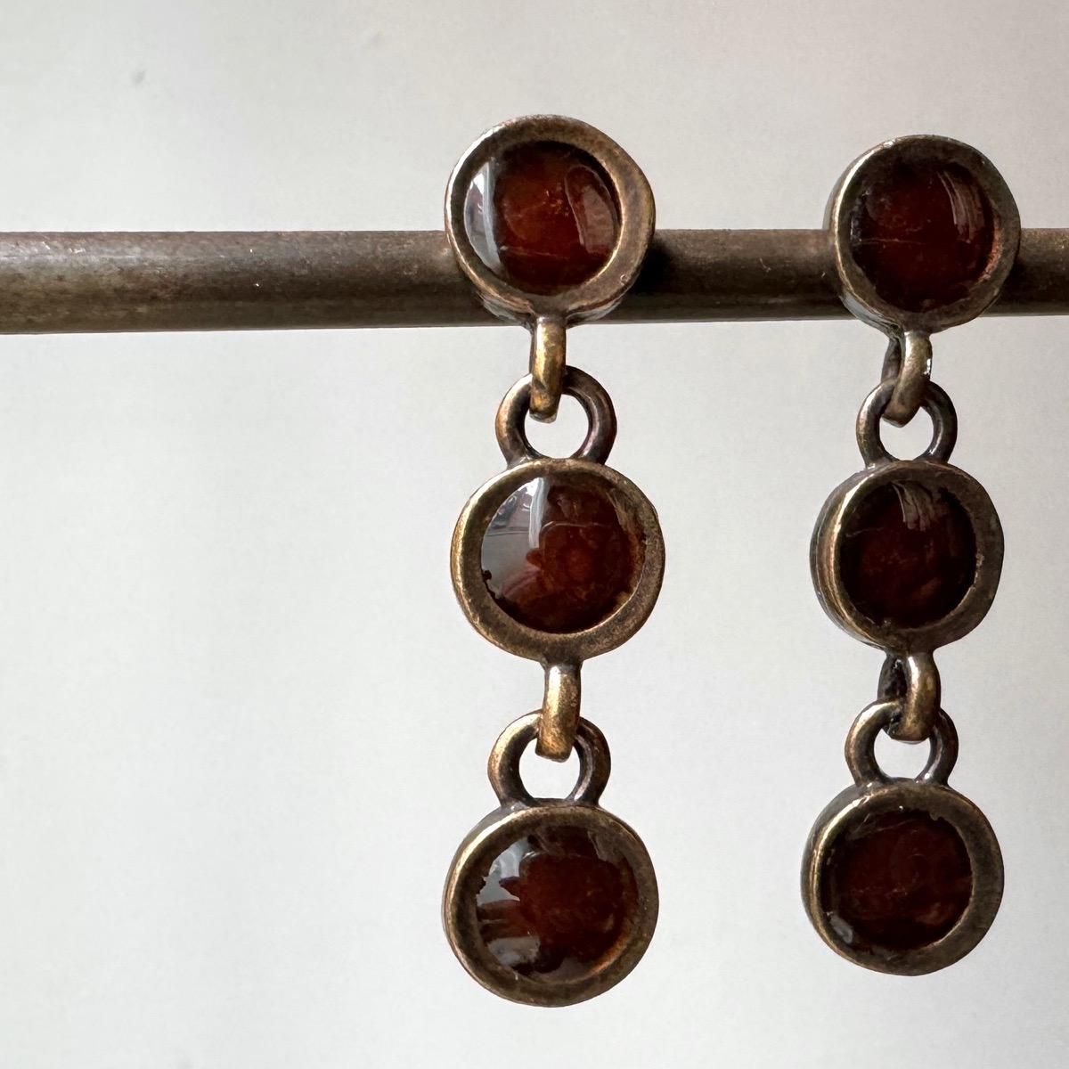 <img class='new_mark_img1' src='https://img.shop-pro.jp/img/new/icons13.gif' style='border:none;display:inline;margin:0px;padding:0px;width:auto;' />1970-80ǯ ֥ ʥ ֥饦 󥰥ԥBronze Enamel EarringsDead Stock