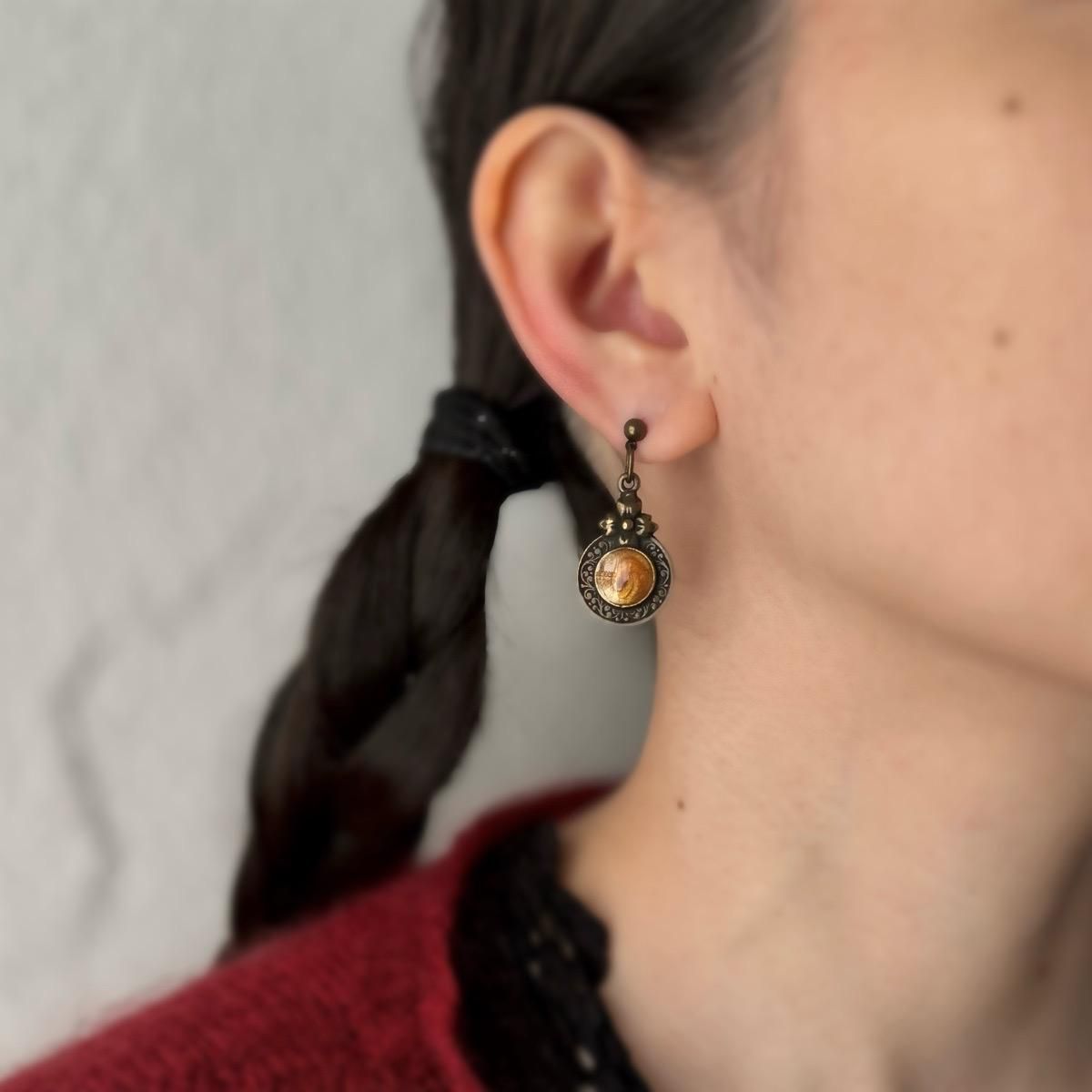 <img class='new_mark_img1' src='https://img.shop-pro.jp/img/new/icons13.gif' style='border:none;display:inline;margin:0px;padding:0px;width:auto;' />1970-80ǯ ֥ ʥ  ԥBronze Enamel EarringsDead Stock