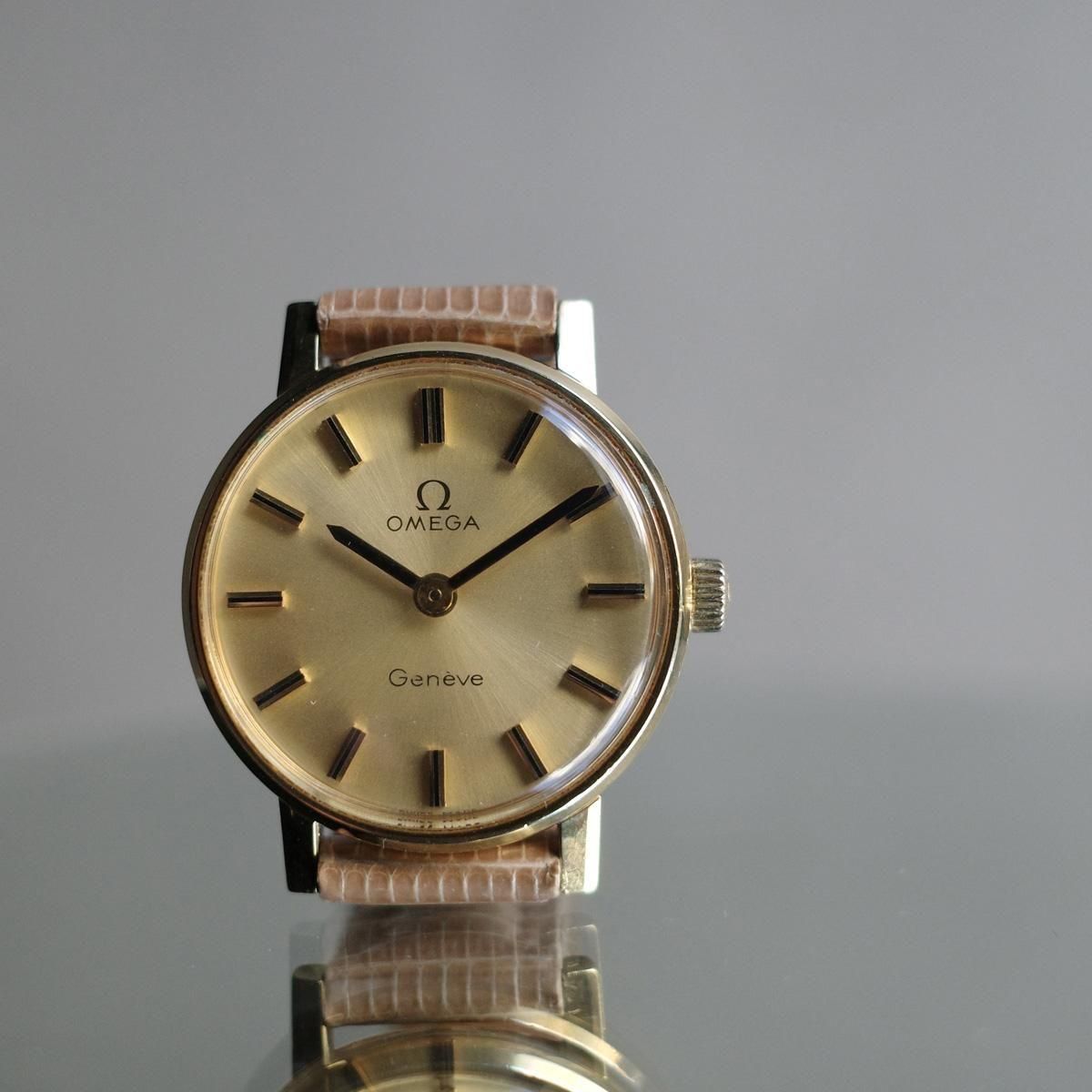 タ*カ様 OMEGA　Geneve 不動　ジャンク OMEGA GENEVE（オメガ ジュネーブ）ラウンドケース 純正尾錠 JeJe